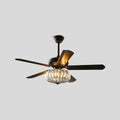 Vintage Crystal Ceiling Fan with Light | Desfino