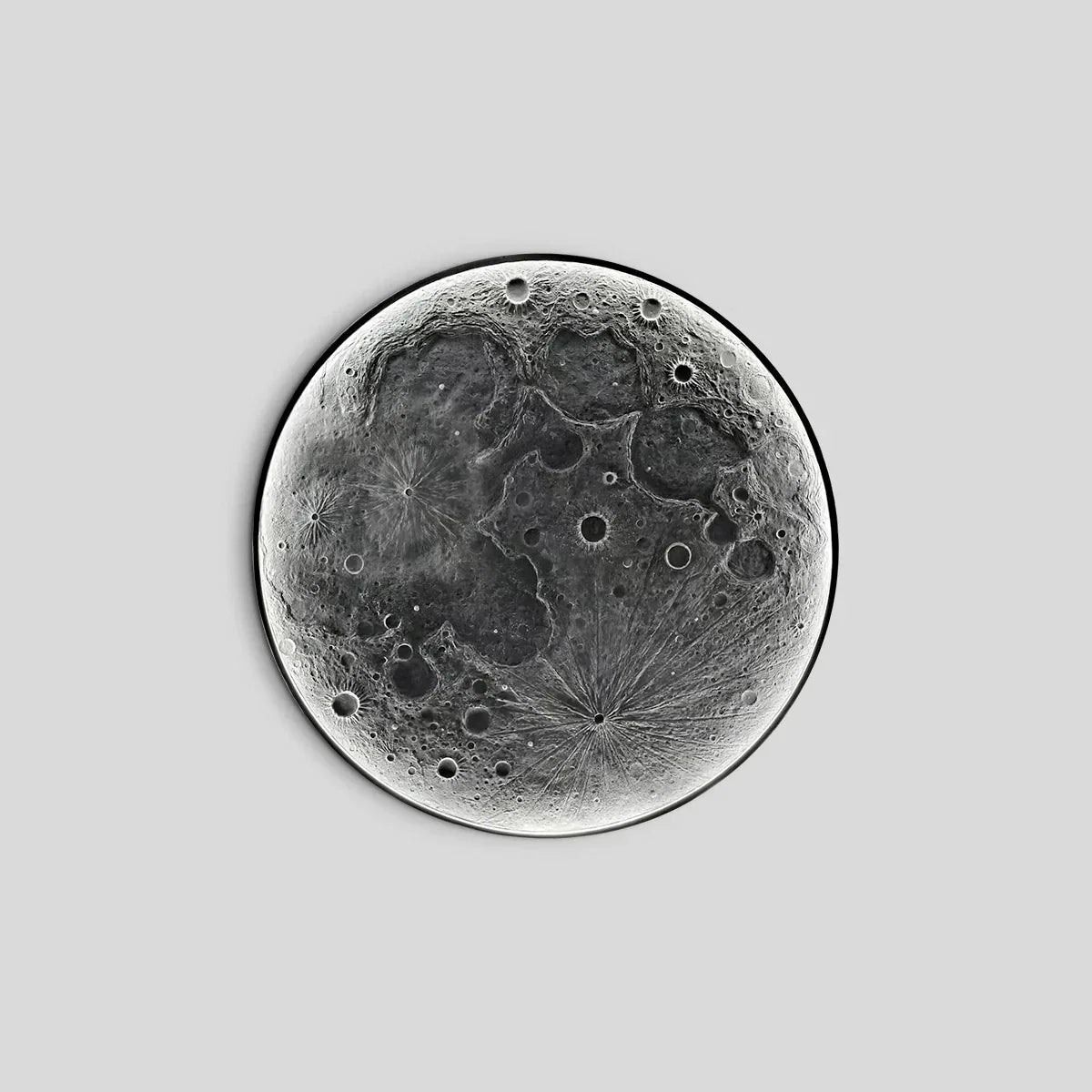 Dekorative 3D-Relief-Wandleuchte in Mondform | Desfino