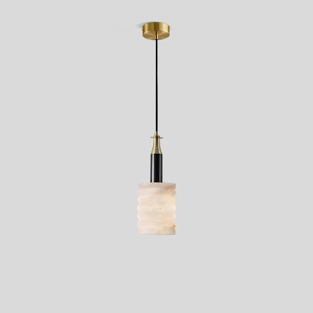 Cylindrical Spanish Alabaster Bedside Pendant Light | Desfino