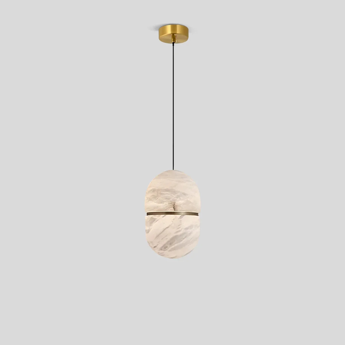 Moderne luxuriöse ovale Pendelleuchte aus spanischem Alabaster | Desfino