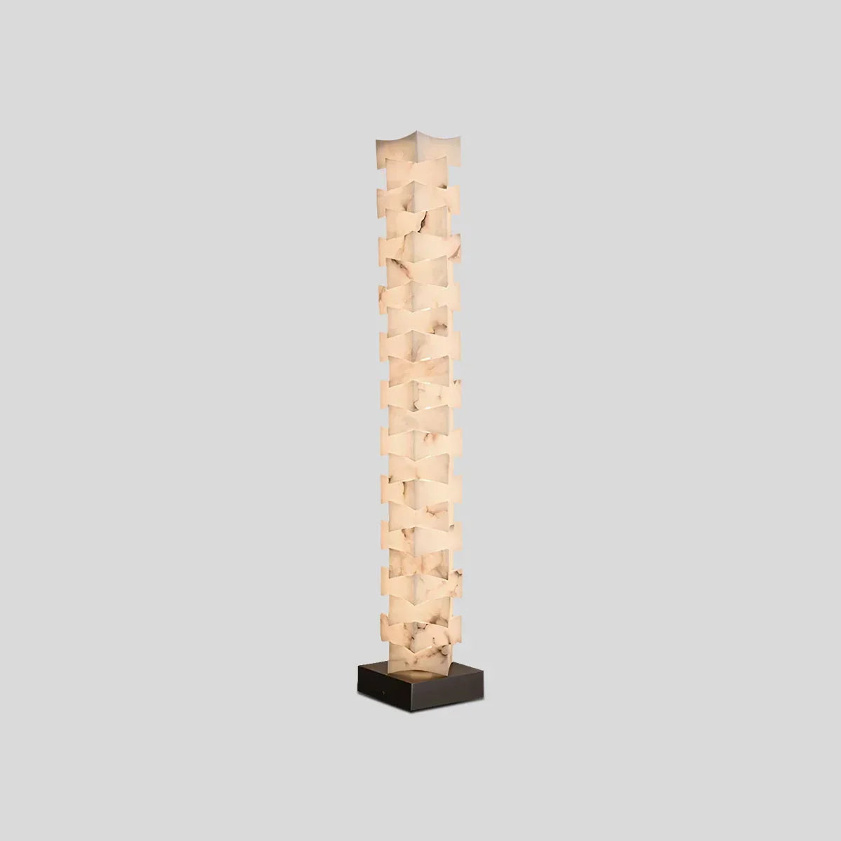 Creative Stacked Spanish Alabaster Squares Floor Lamp | Desfino