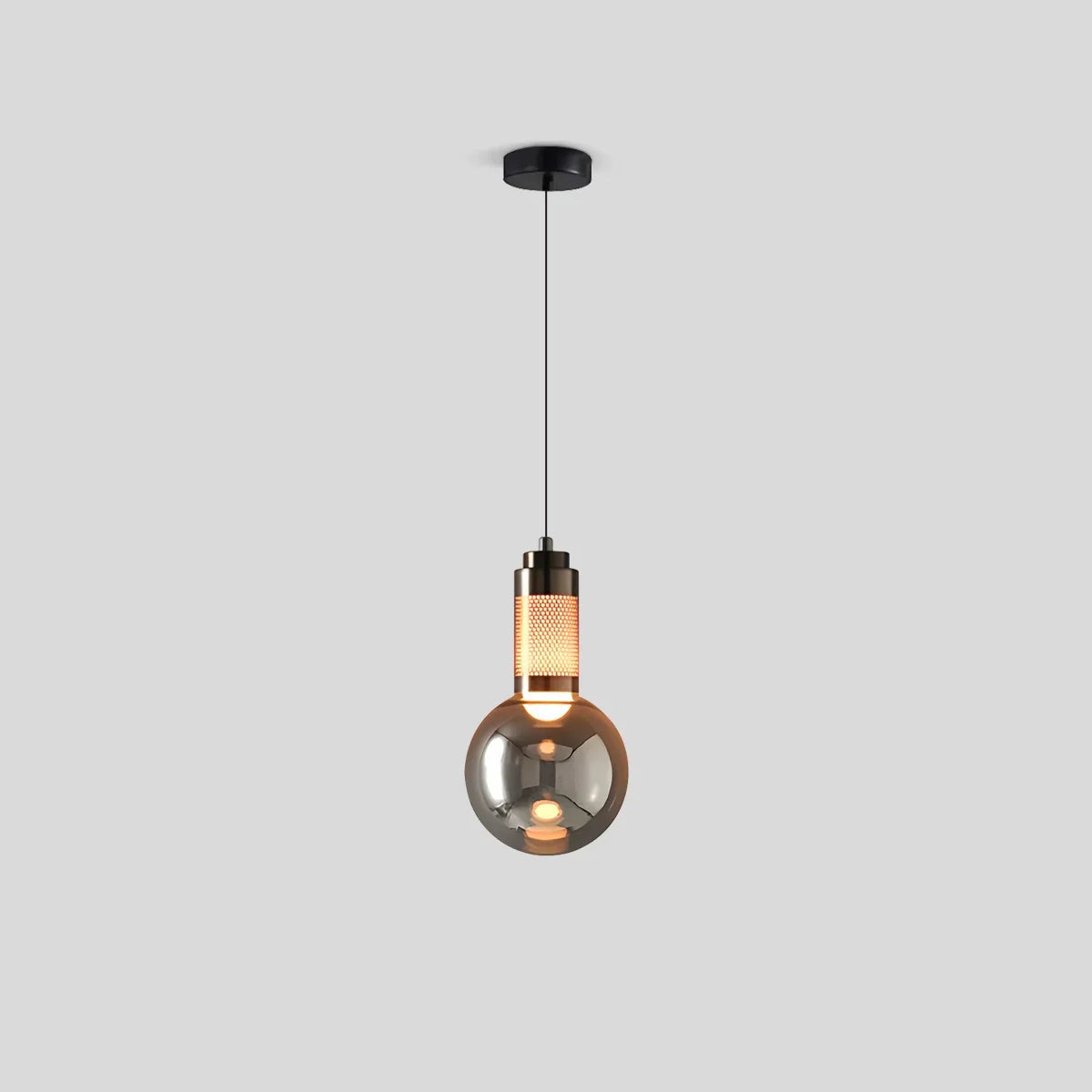 Industrial Glass Pendant Light for Bedroom | Desfino
