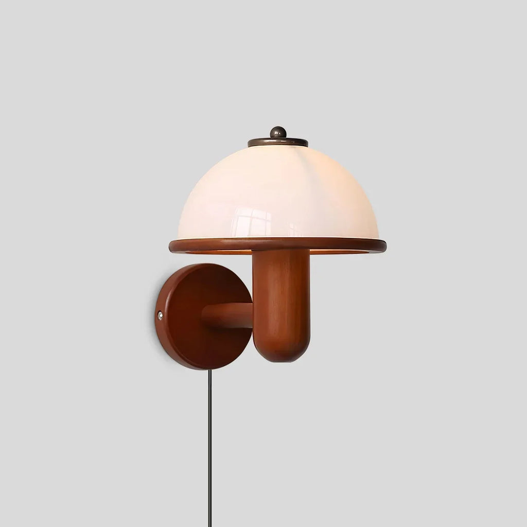 Mushroom Wood Wall Lamp for Bedroom | Desfino