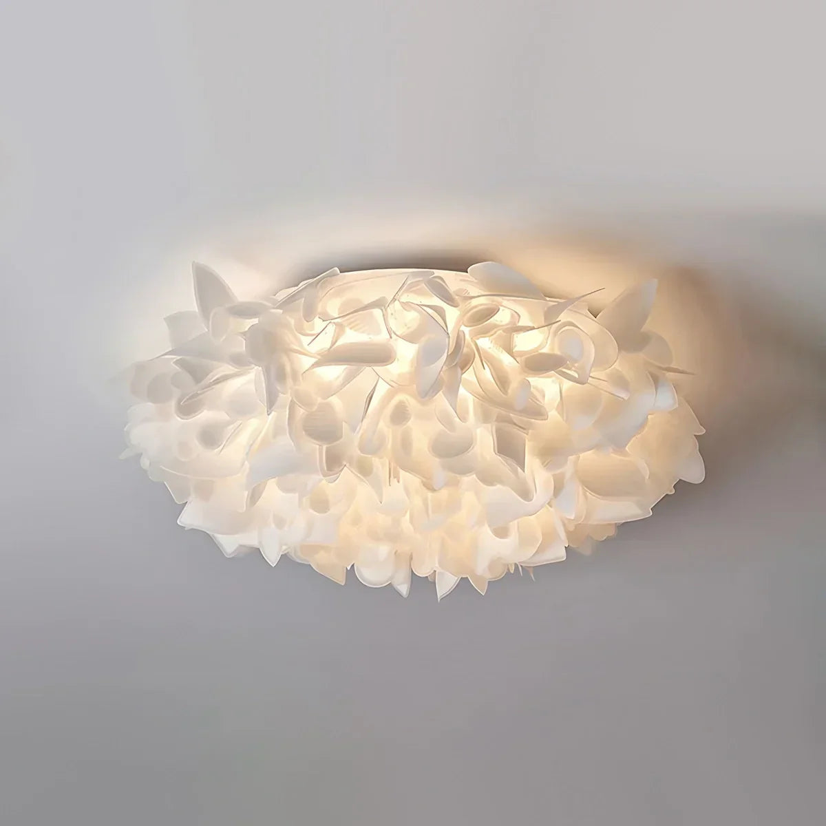 White Flower-Shaped Flush Mount Ceiling Light | Desfino