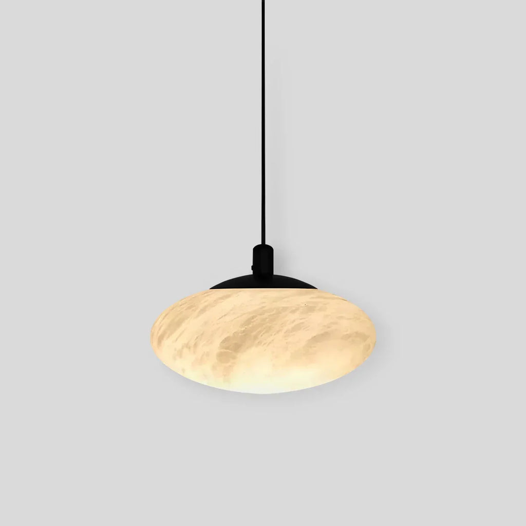 Moderne ovale Pendelleuchte aus spanischem Alabaster für das Schlafzimmer | Desfino