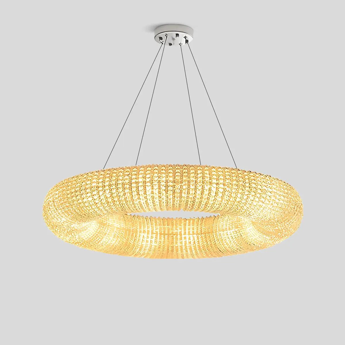 Riddle Round Crystal Led Ring Chandelier | Desfino