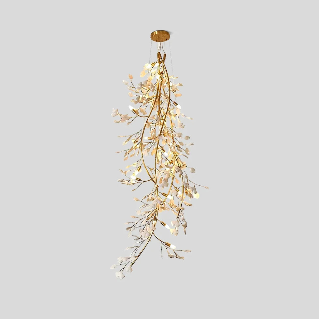 Ginkgo-Kronleuchter mit langen Zweigen für hohe Decken | Desfino