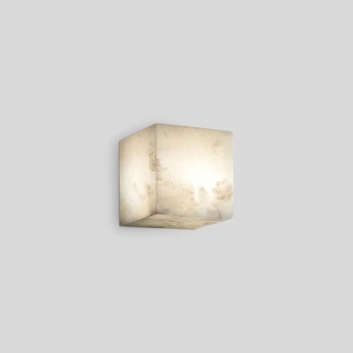 Simple Square Spanish Alabaster Wall Lamp for Living Room | Desfino