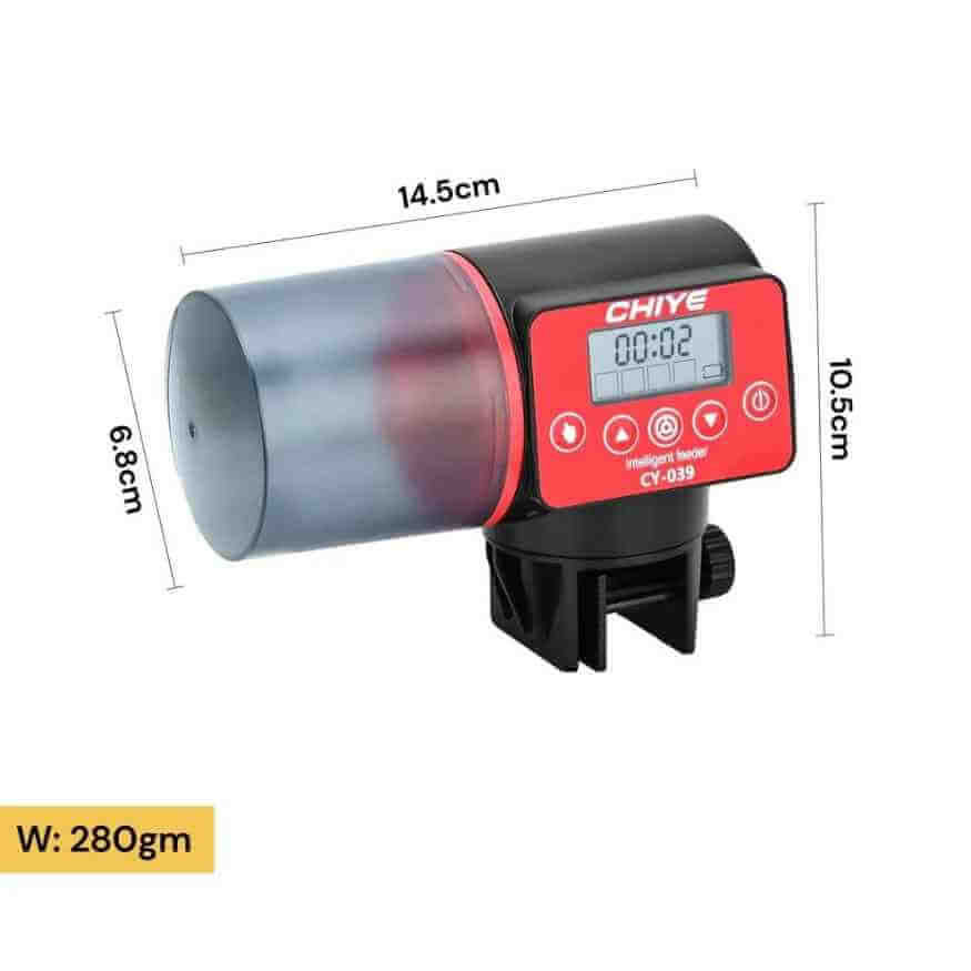 Mira programmeerbare aquariumvoederautomaat, 200ml — instelbare porties - Desfino
