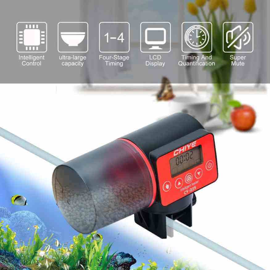 Mira programmeerbare aquariumvoederautomaat, 200ml — instelbare porties - Desfino
