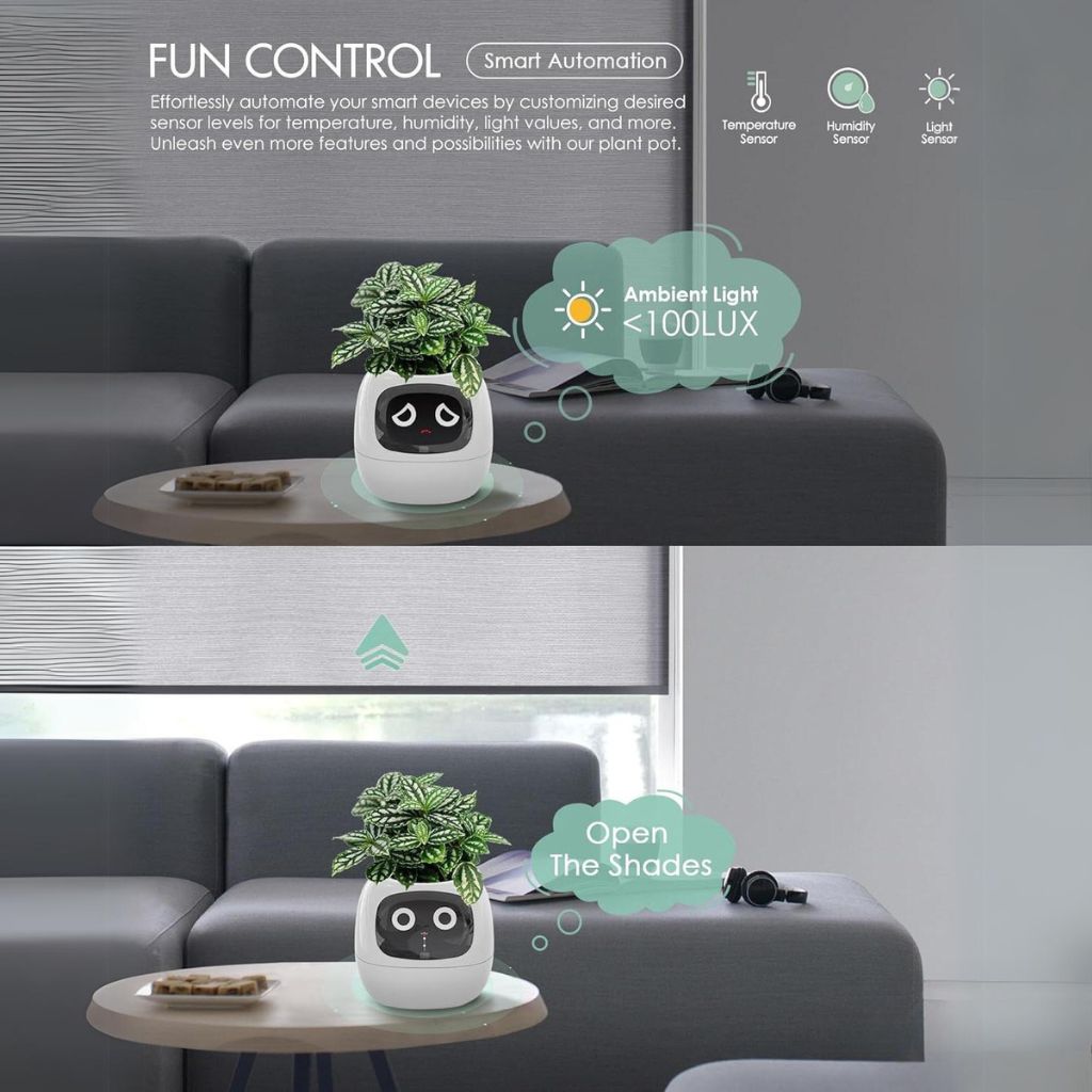 NexiLeaf Smart Planter — 70 Animations, Alexa Connected - Desfino