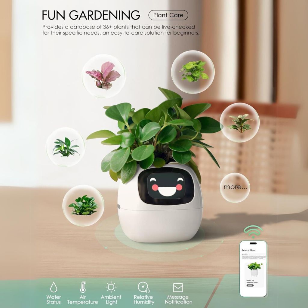 NexiLeaf Smart Planter — 70 Animations, Alexa Connected - Desfino
