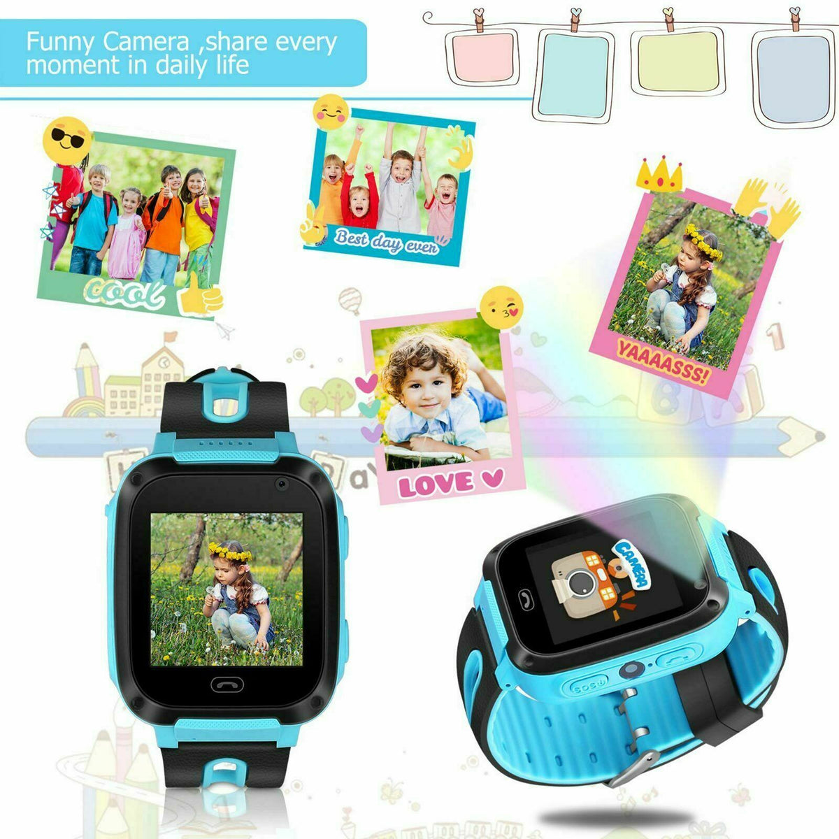 Ceas inteligent GSM GPS NexaKids pentru băieți și fete — SIM SOS - Desfino