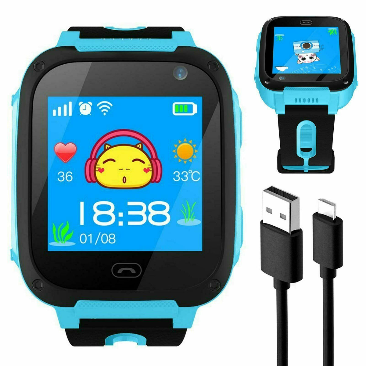 Ceas inteligent GSM GPS NexaKids pentru băieți și fete — SIM SOS - Desfino
