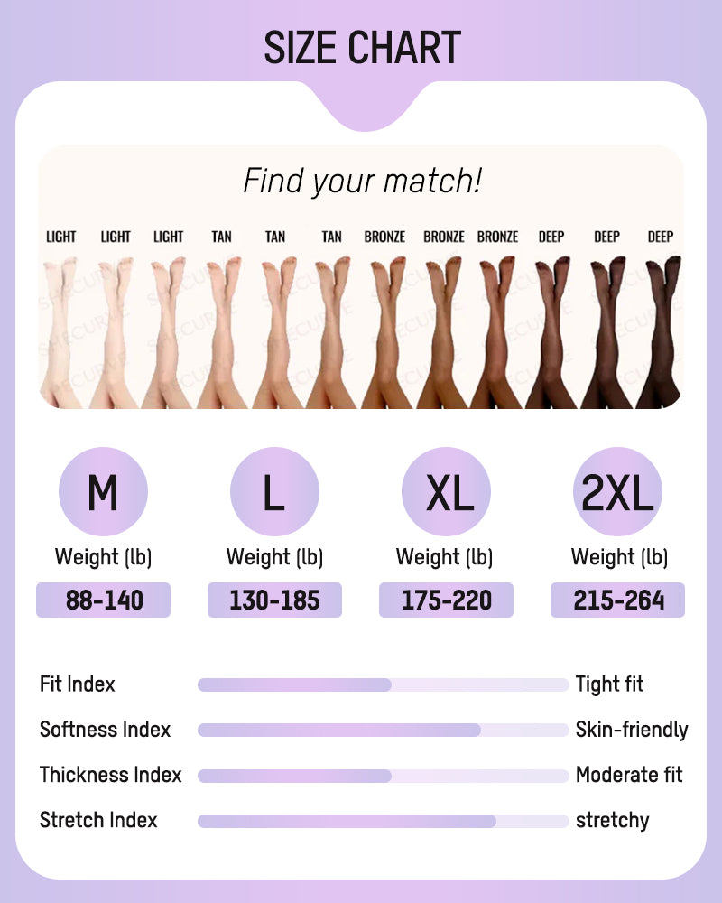 Translucent Fleece Lined Tights — Contoured Waist Support