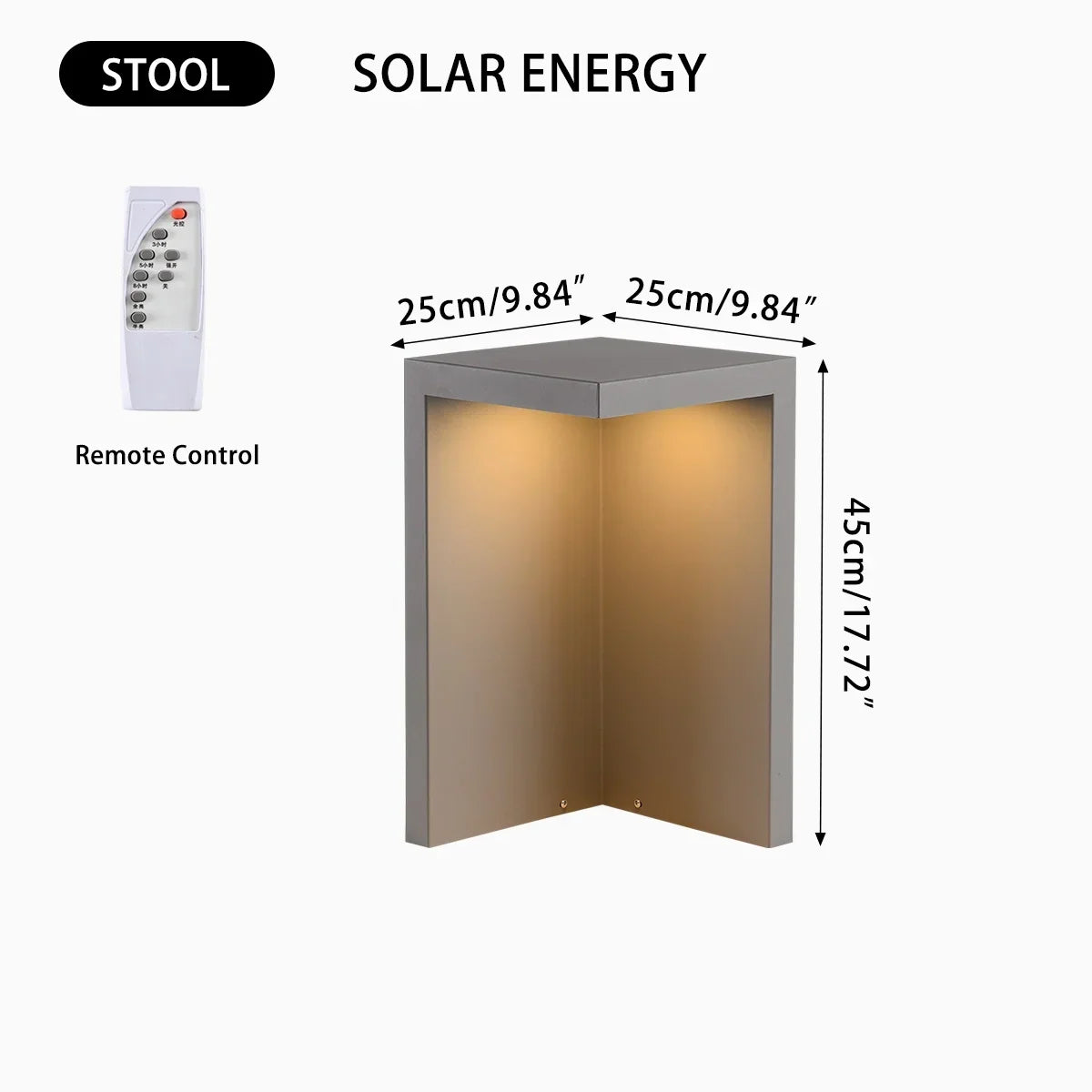 Solar-Stehlampe als Tisch und Hocker | Desfino