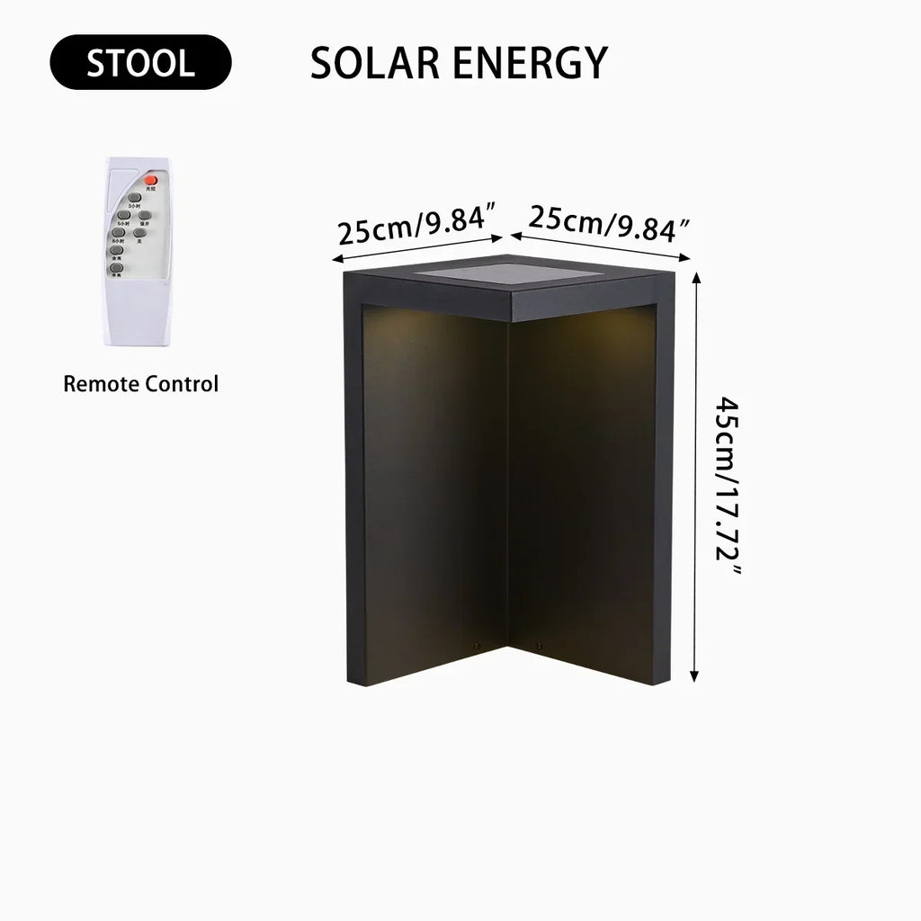 Solar-Stehlampe als Tisch und Hocker | Desfino