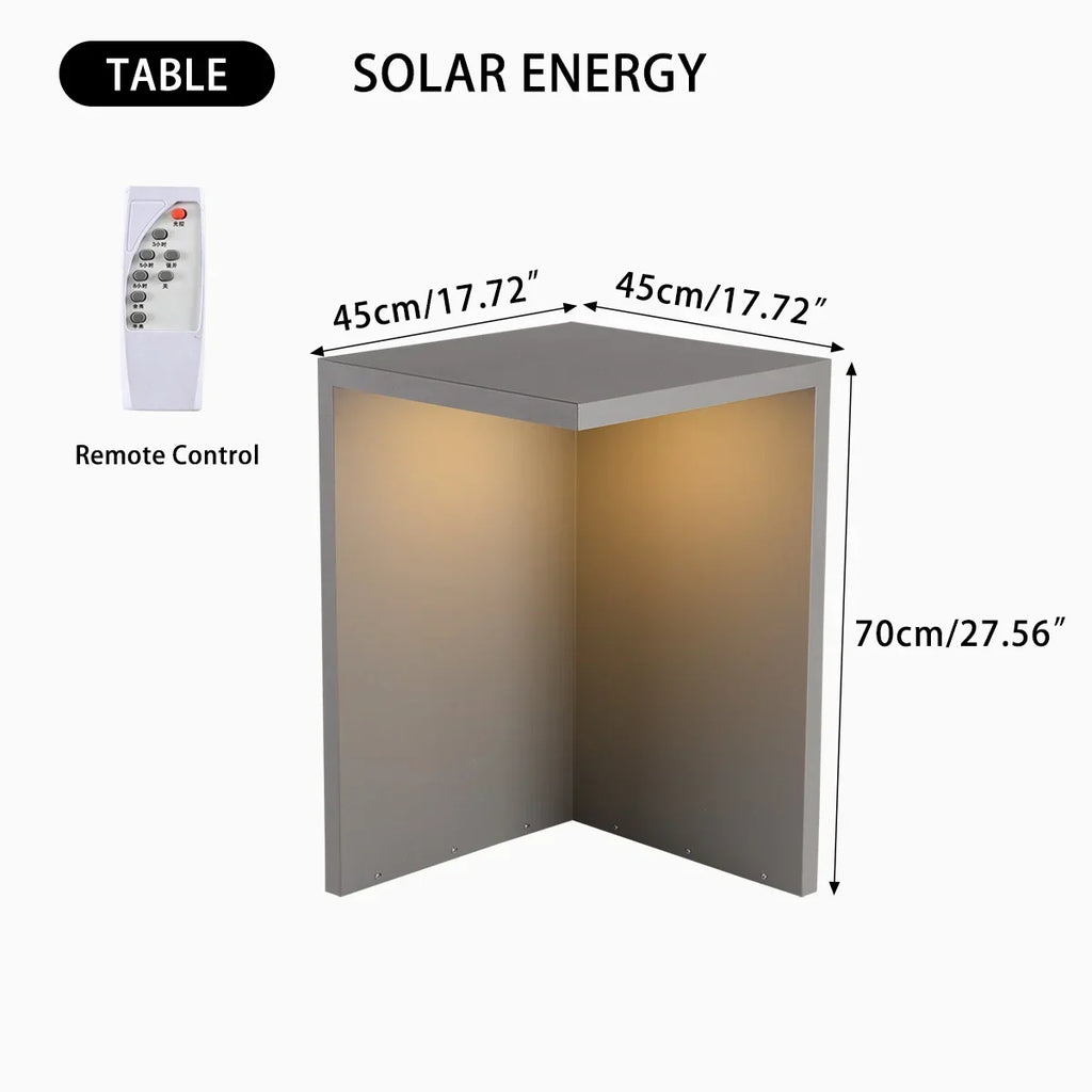 Solar-Stehlampe als Tisch und Hocker | Desfino