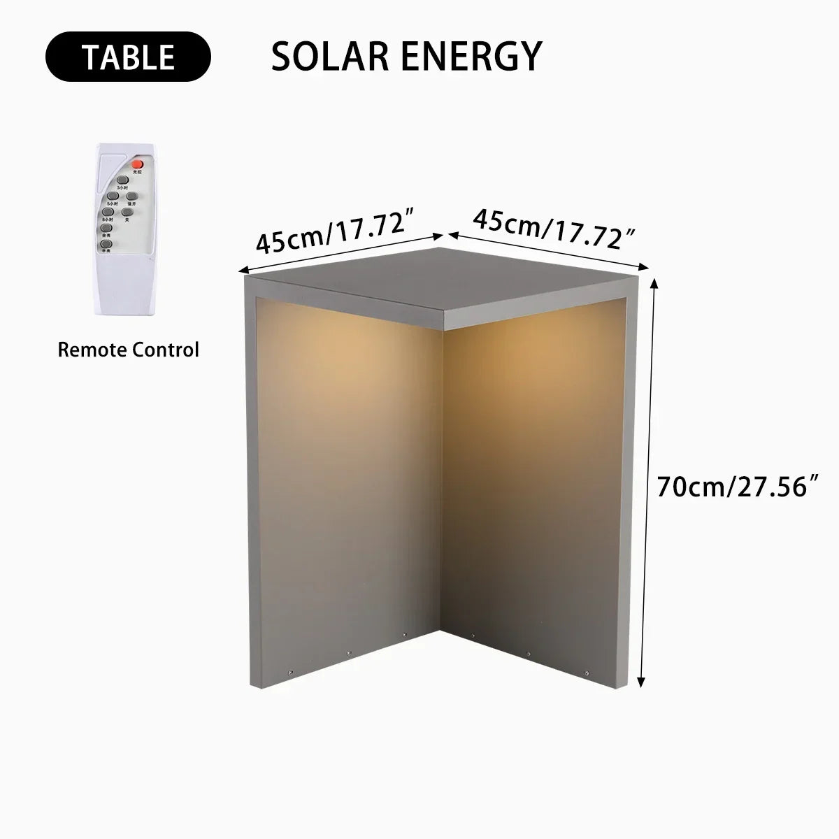 Solar-Stehlampe als Tisch und Hocker | Desfino