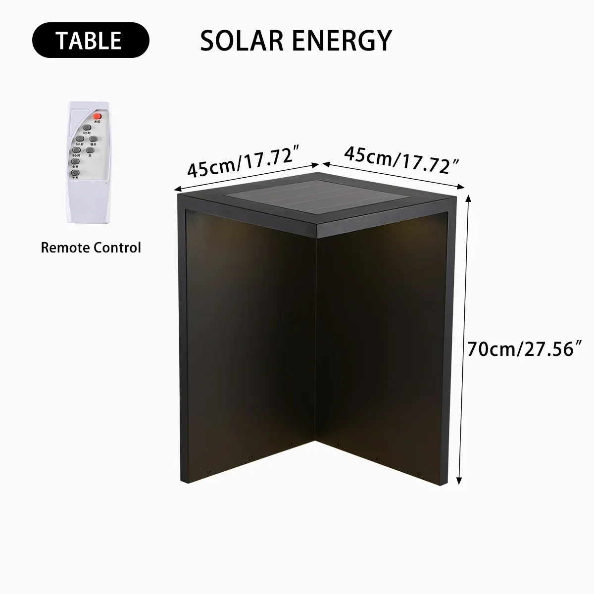 Solar-Stehlampe als Tisch und Hocker | Desfino