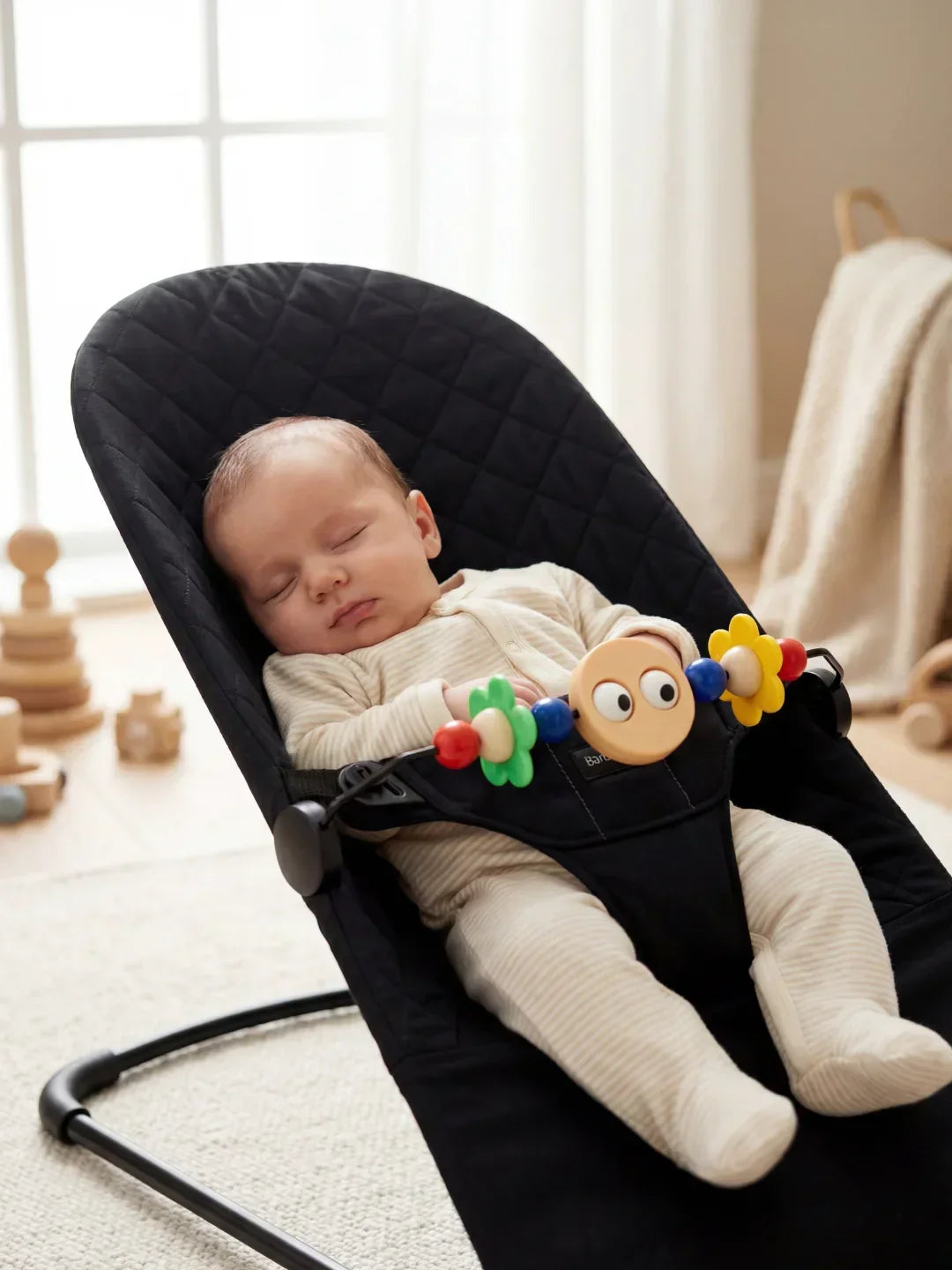 Collapsible Baby Bouncer — Ergonomic Lounger, Interactive Toy Arch