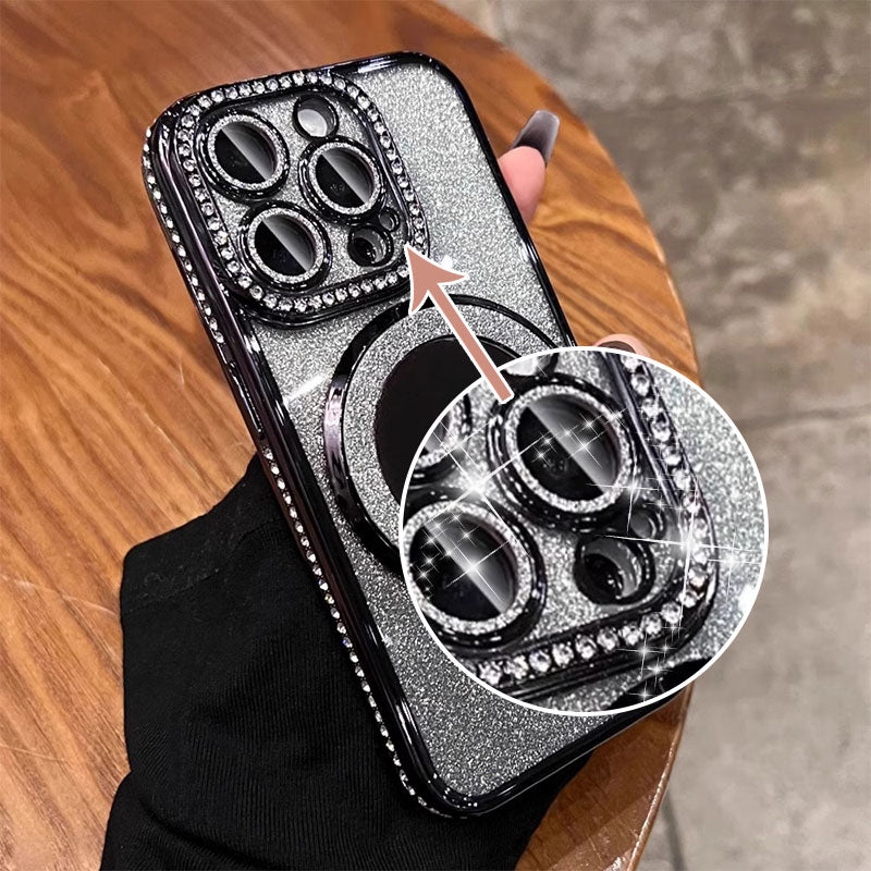 Phone Case with Mirror Magnetic Stand Glitter