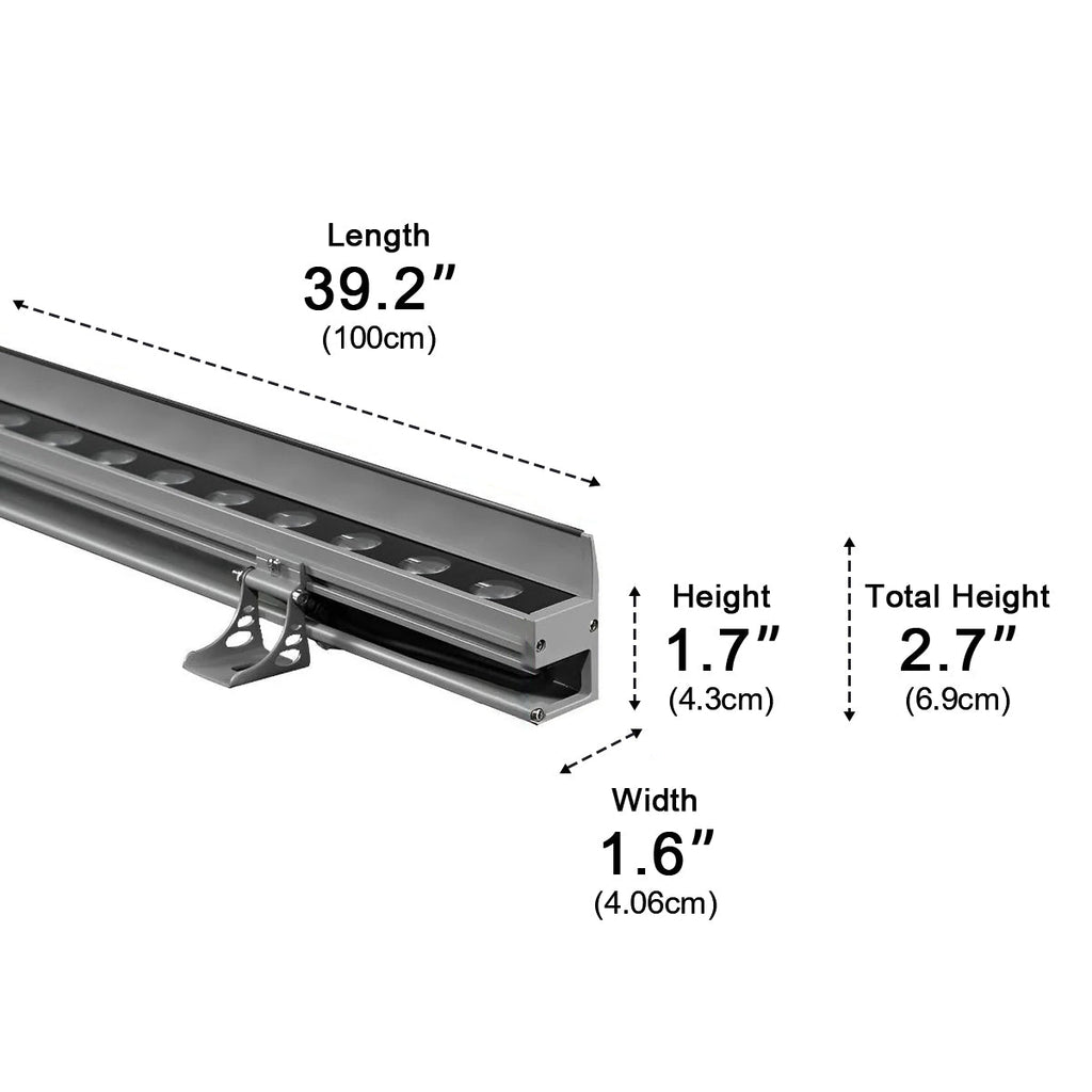 Lave-mur LED à intensité variable Lumenia — aluminium étanche, câblage fixe DC24V - Desfino
