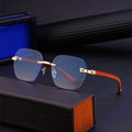 Novaro 2024 Sonnenbrille mit quadratischem randlosem Design — Verlaufsgläser, 100 % UV-Schutz - Desfino