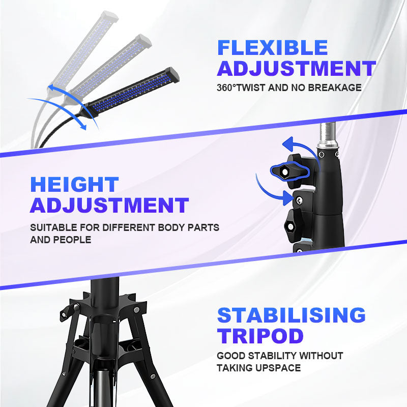 432 LED Dual-Wavelength Tanning Light — 460nm & 490nm Blue Spectrum, Adjustable Stand Base