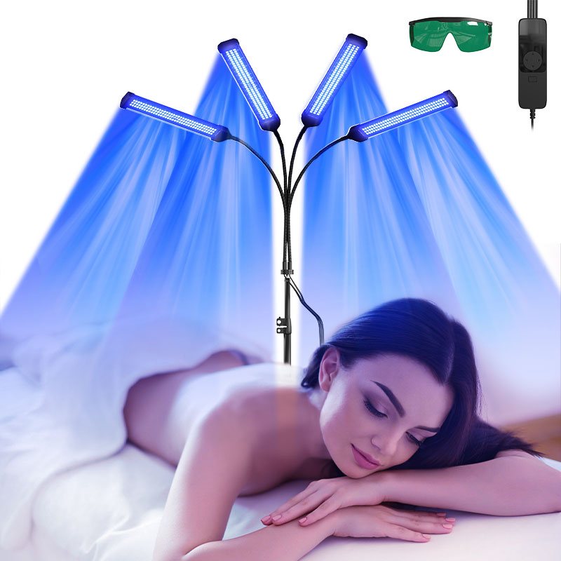 432 LED Dual-Wavelength Tanning Light — 460nm & 490nm Blue Spectrum, Adjustable Stand Base