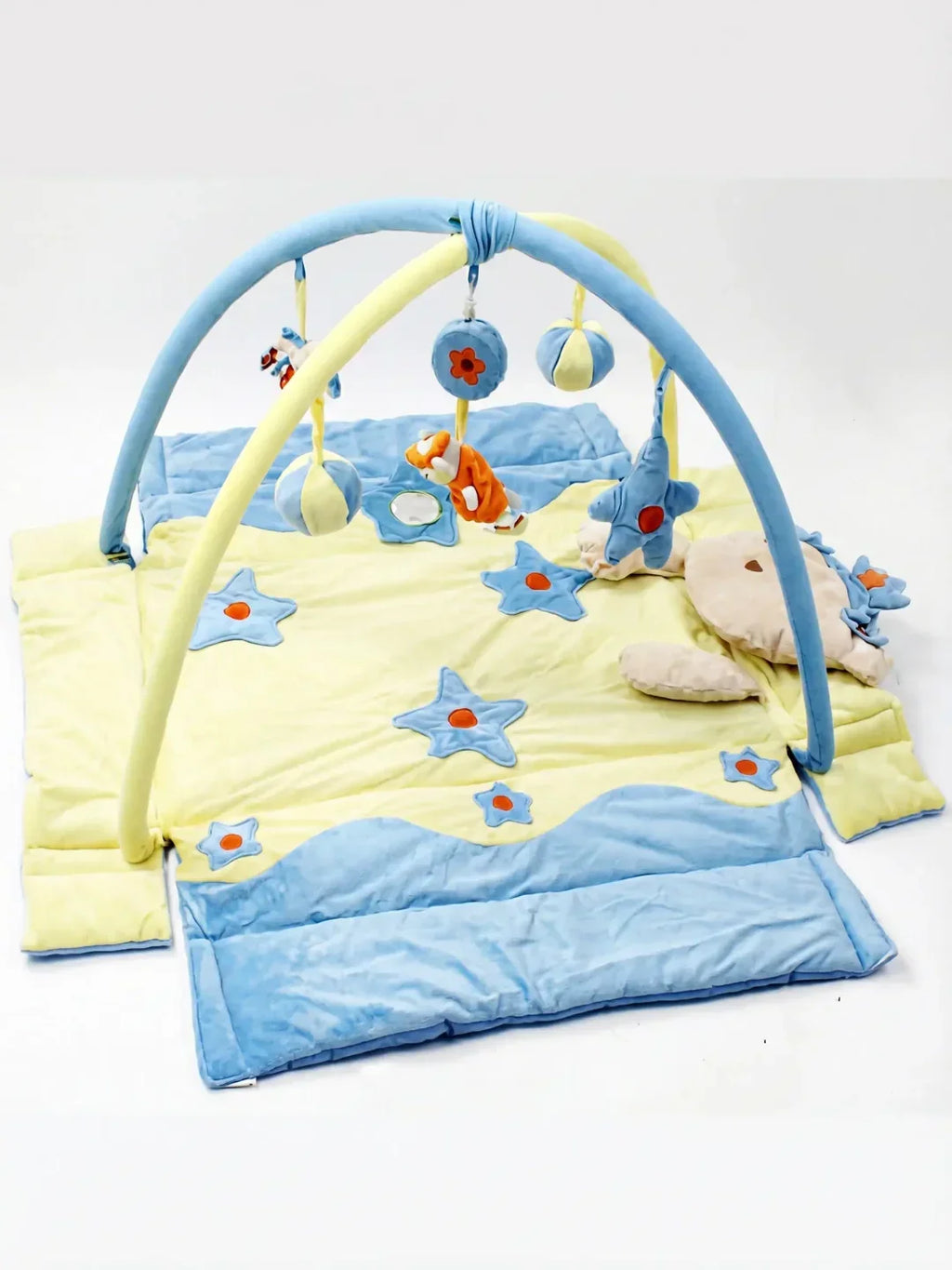 2-in-1 Rectangular Baby Play Mat — Sensory Arch Activity Gym