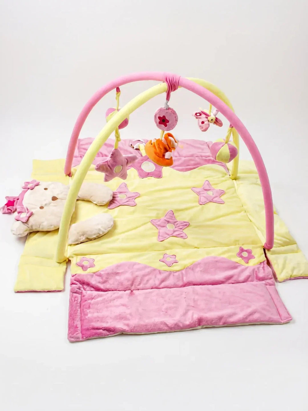 2-in-1 Rectangular Baby Play Mat — Sensory Arch Activity Gym