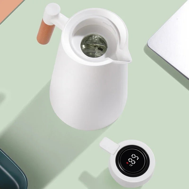 1.5 L-es termikus kancsó — fa fogantyú, digitális hőmérséklet-kijelző - Desfino