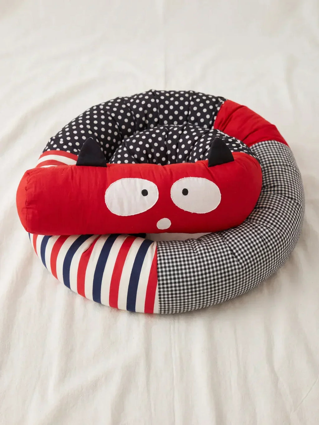 Renard Fox Crib Bumper Bolster — Caterpillar-Shaped Contrast Design