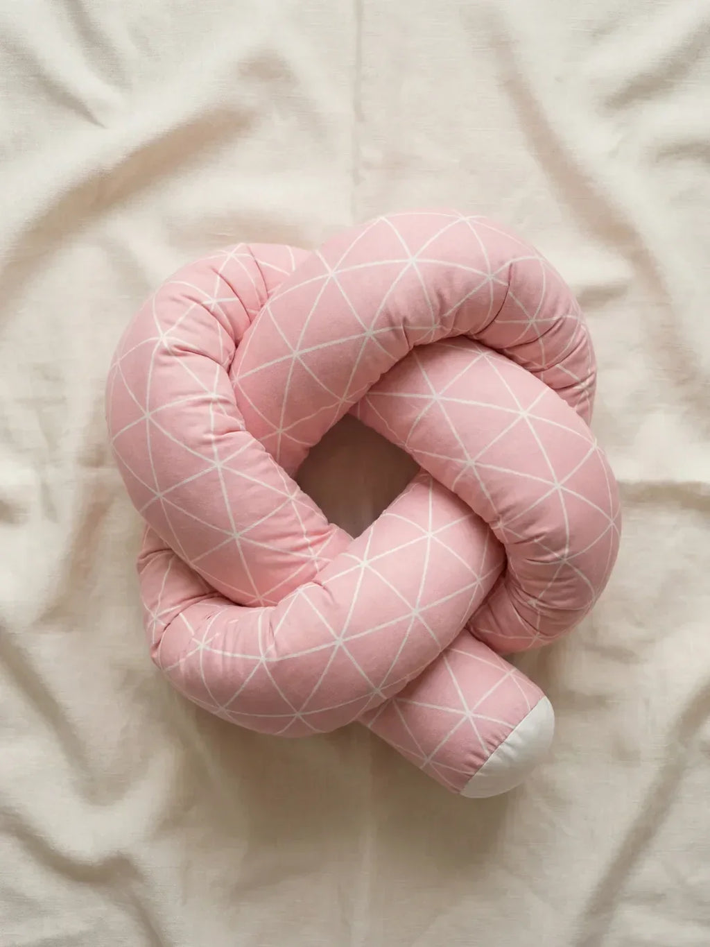 Geometric Cotton Baby Crib Bolster — Washable, Hidden Zipper Closure