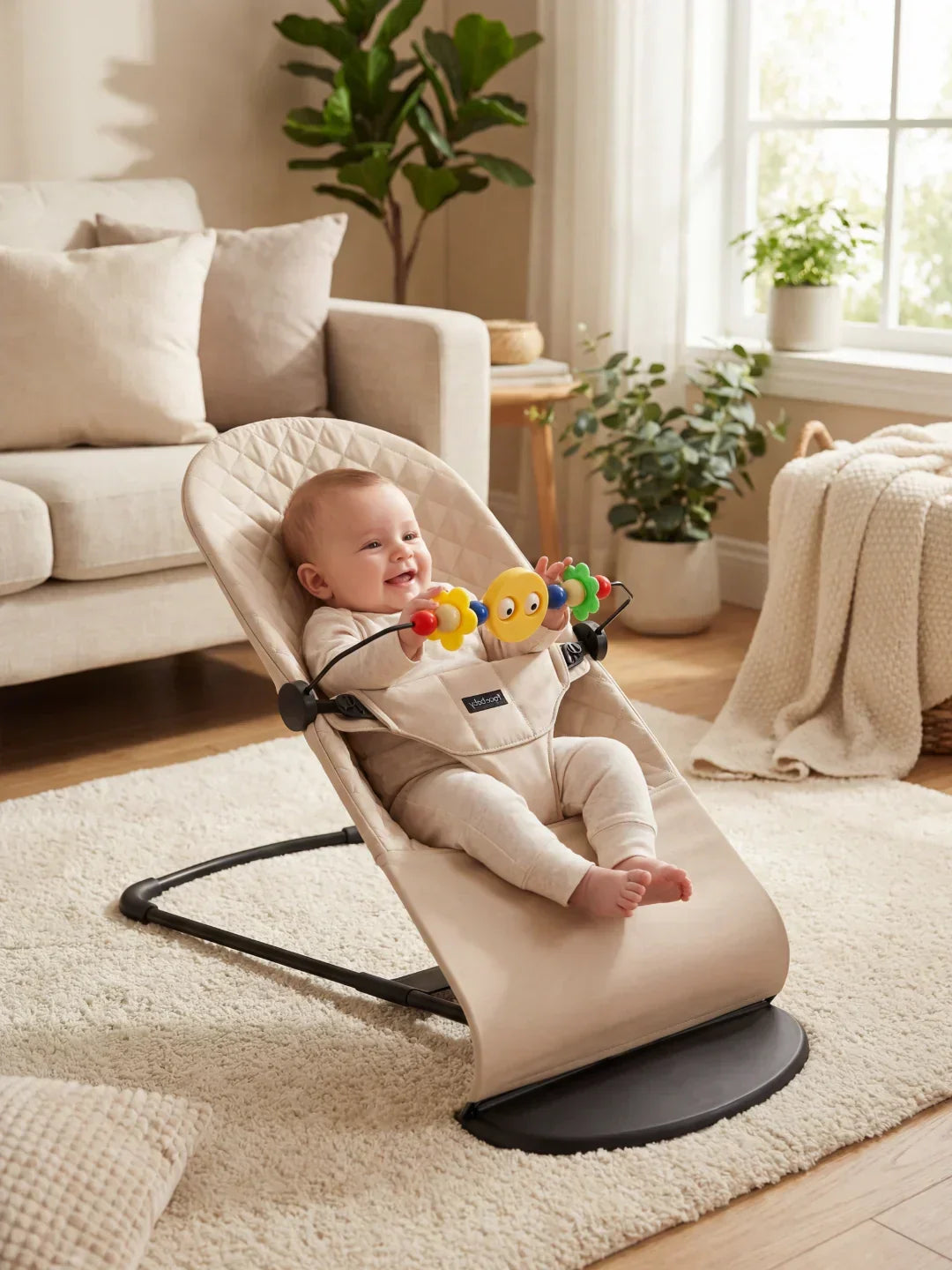 Collapsible Baby Bouncer — Ergonomic Lounger, Interactive Toy Arch