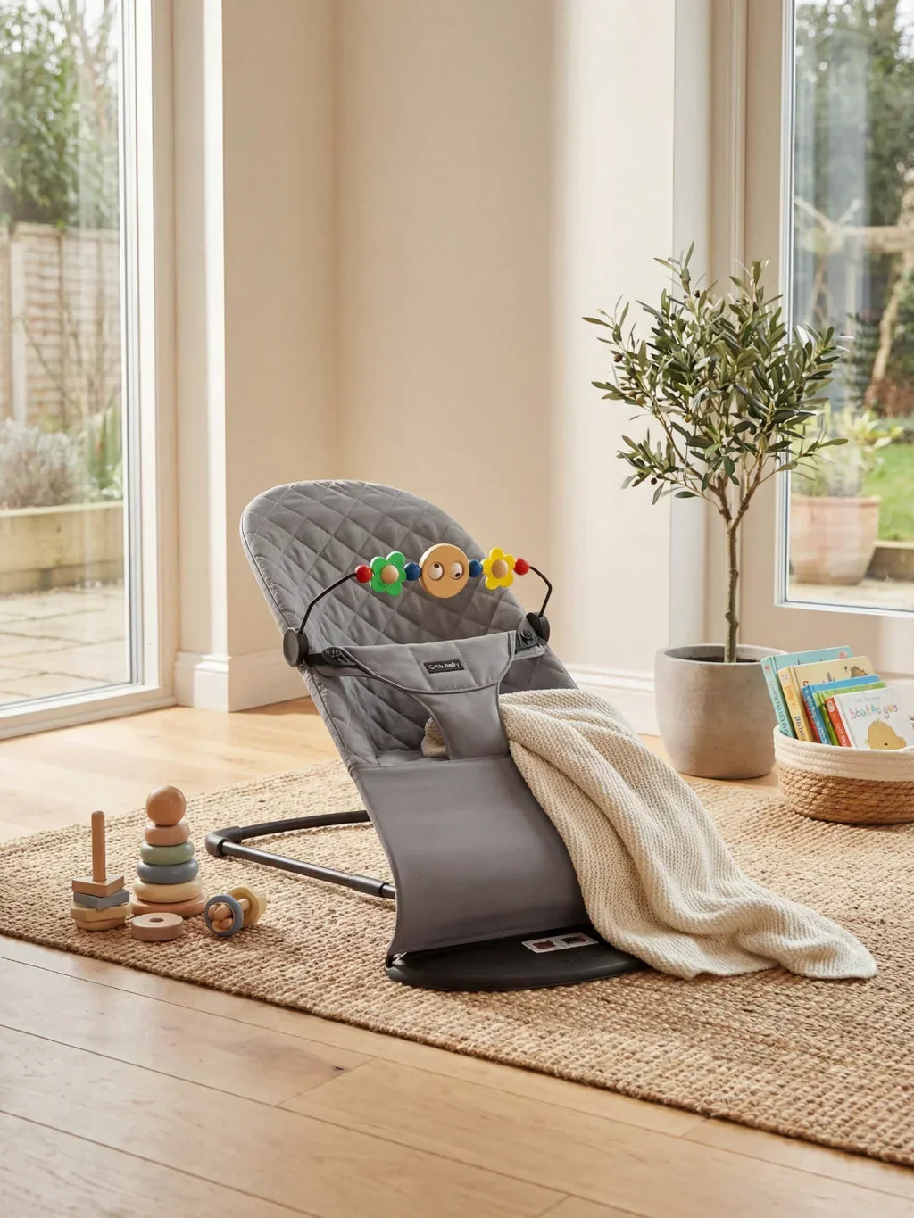 Collapsible Baby Bouncer — Ergonomic Lounger, Interactive Toy Arch
