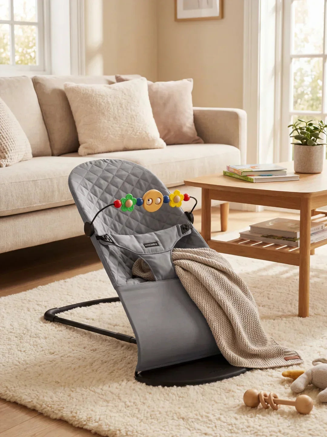 Collapsible Baby Bouncer — Ergonomic Lounger, Interactive Toy Arch