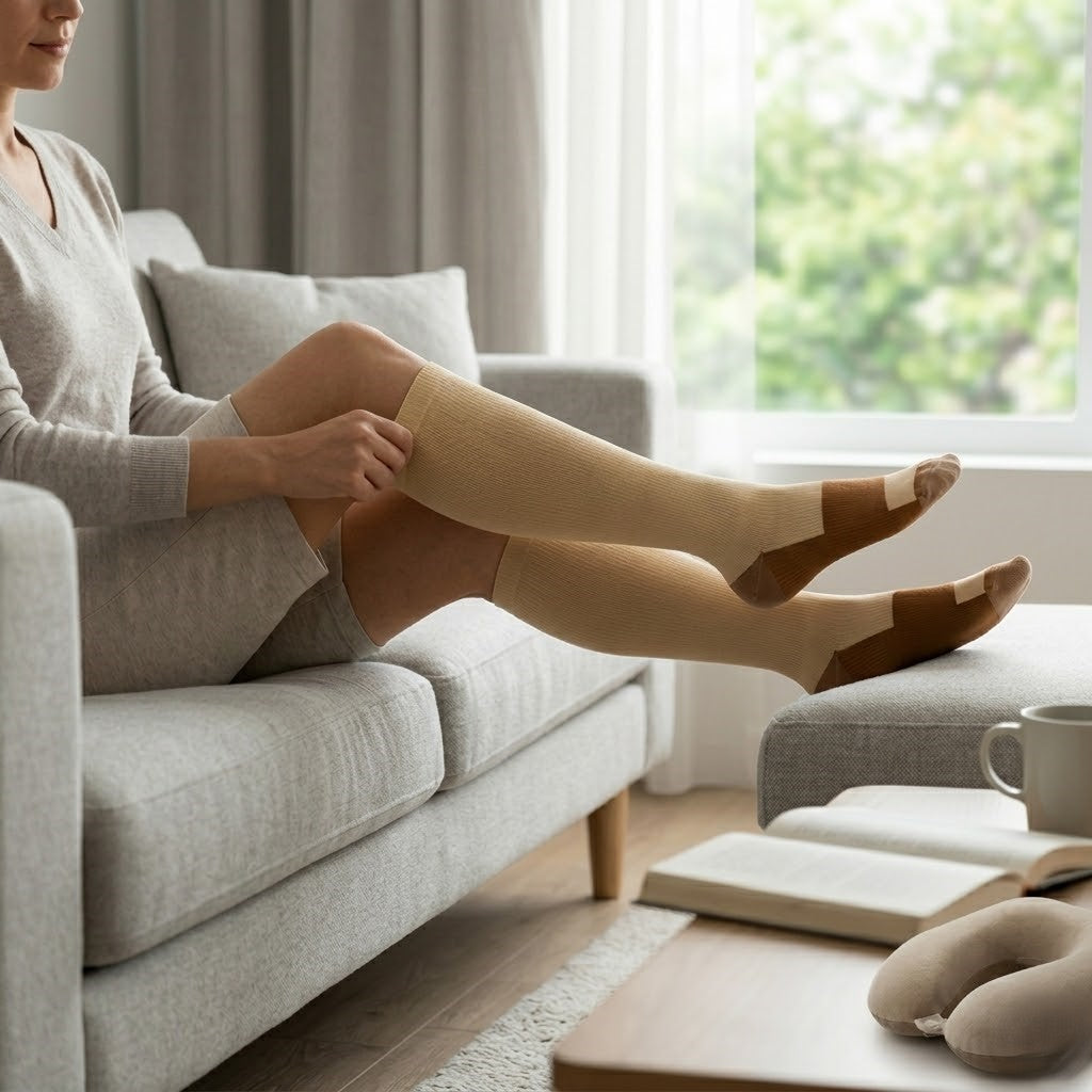 Confezione da 6 paia di calze a compressione graduata per viaggi e uso quotidiano - Desfino