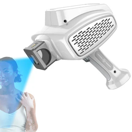 Luz de fototerapia UVB de 308nm — sem fios, 3 proteções de lâmpada intercambiáveis - Desfino