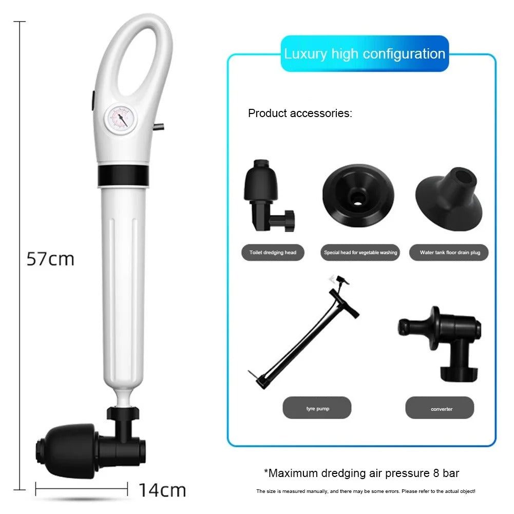 Déboucheur à piston haute pression HydraHero — déboucheur de toilettes et de canalisations à action rapide, sans produits chimiques