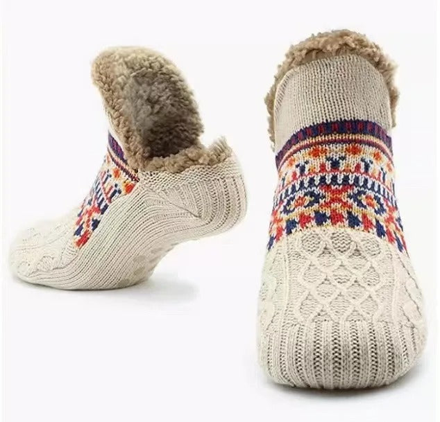 Meias de inverno aconchegantes GlacierGrip — quentes e felpudas, solas antiderrapantes - Desfino