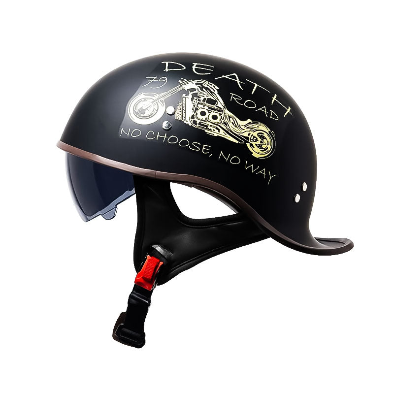 VoltGlide Motorcycle Half Helmet Visor — DOT-Certified Protection - Desfino