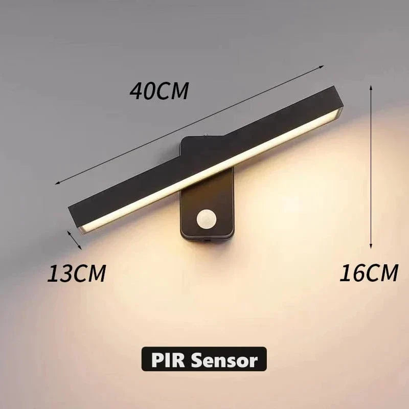 Applique murale extérieure Auron IP65 — tête LED orientable, capteur de mouvement PIR - Desfino
