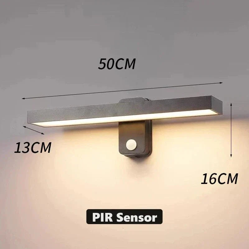 Applique murale extérieure Auron IP65 — tête LED orientable, capteur de mouvement PIR - Desfino