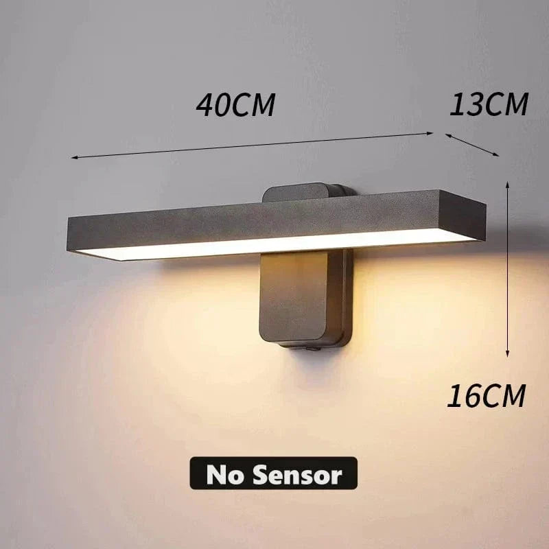 Applique murale extérieure Auron IP65 — tête LED orientable, capteur de mouvement PIR - Desfino