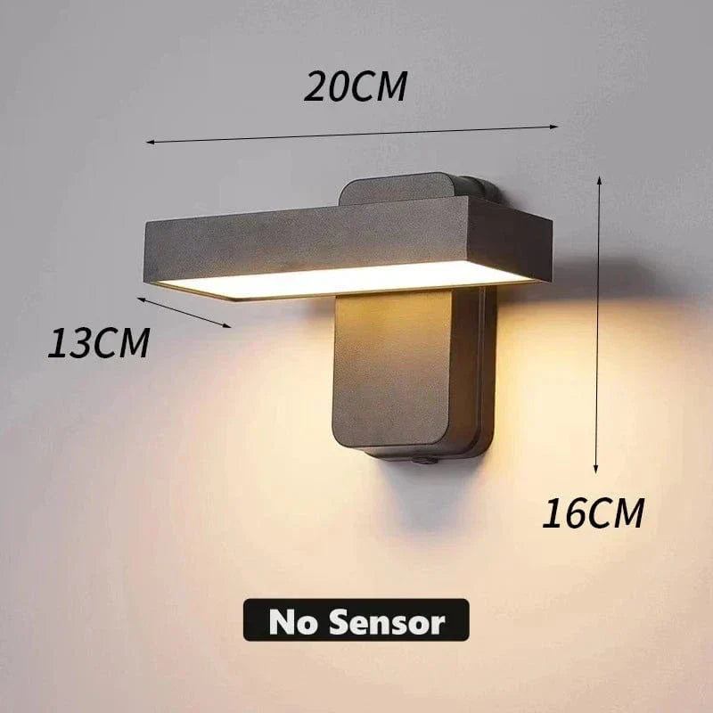 Applique murale extérieure Auron IP65 — tête LED orientable, capteur de mouvement PIR - Desfino