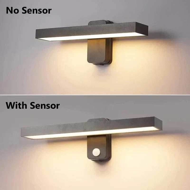 Applique murale extérieure Auron IP65 — tête LED orientable, capteur de mouvement PIR - Desfino