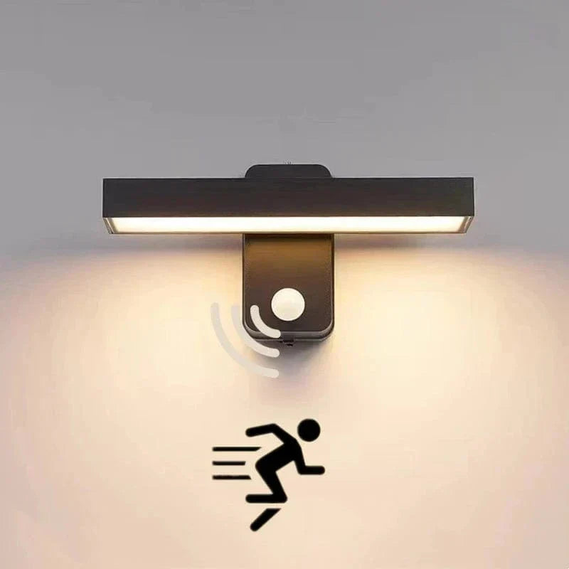 Applique murale extérieure Auron IP65 — tête LED orientable, capteur de mouvement PIR - Desfino