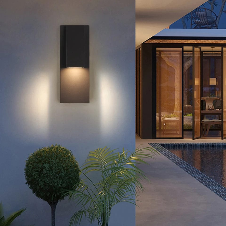 Kirrea 18W Vintage μαύρο LED φωτιστικό τοίχου — Αδιάβροχο φωτιστικό εξωτερικού χώρου - Desfino